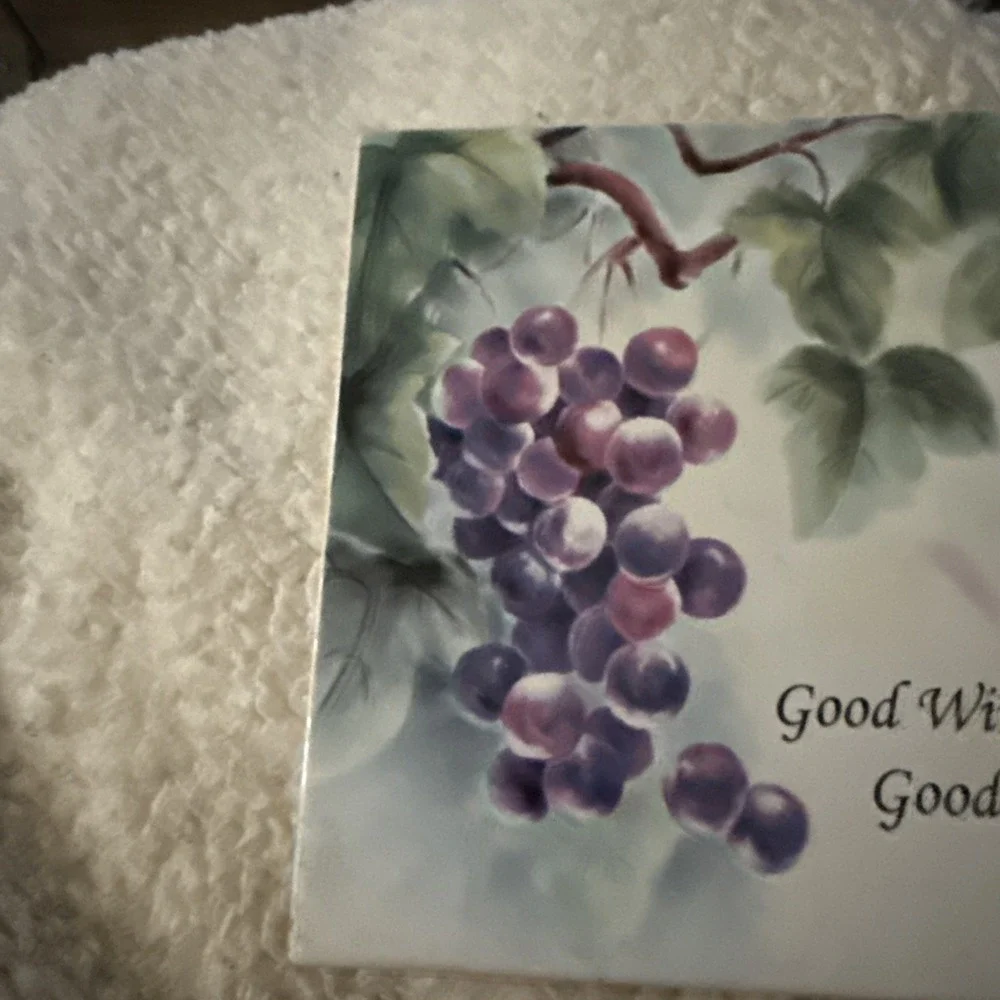 Ceramic Decorative Tile, Grapes 